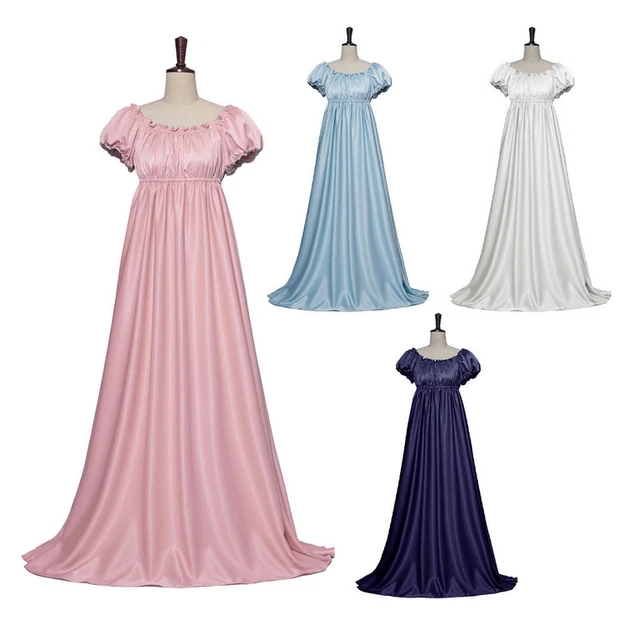 Cosplay Historical Women Regency Costume Dress Long Dress Empire Waist Dress