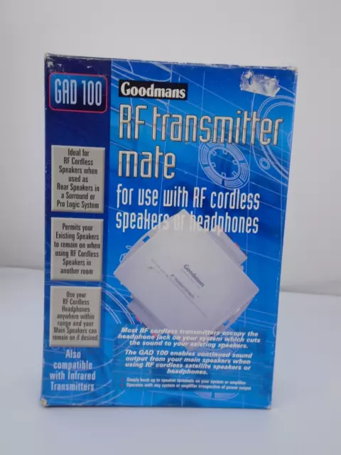 Goodmans, RF transmitter mate. GAD-100 RF cordless speaker or headphones. (1157)