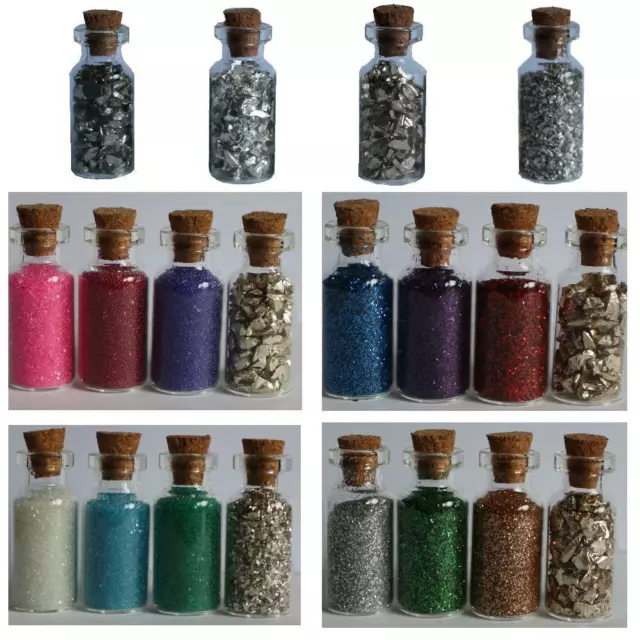 Mini-Flasche Glitter Glitzer Zauberpulver Streudeko ca. 3 -3,5 cm Wichtel Gläser 2