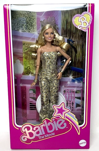 BARBIE THE MOVIE Margot Robbie Barbie Gold Disco Jumpsuit Collectible Doll NEW $232.54 - PicClick AU