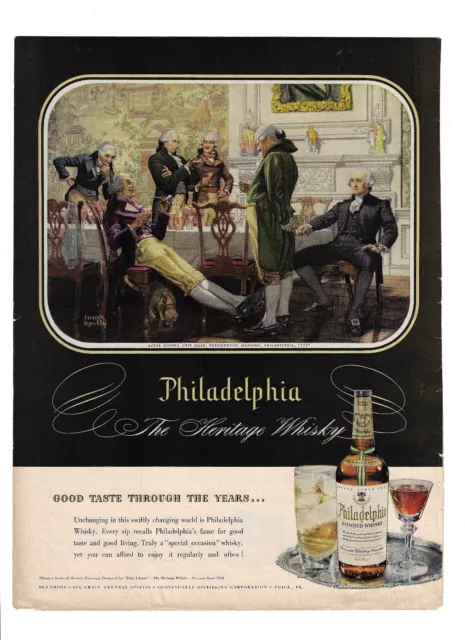 Philadelphia Whiskey Print Ad 1950s Vintage Advertising Presidential Mansion Art