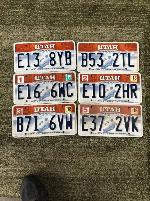 Utah License Plate “GREATEST SNOW ON EARTH” used, expired, random characters 3