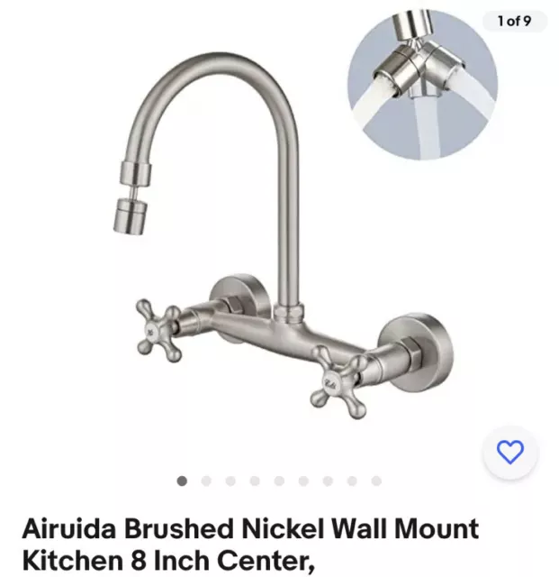 Airuida Brushed Nickel Wall Mount Kitchen 8 Inch Center,