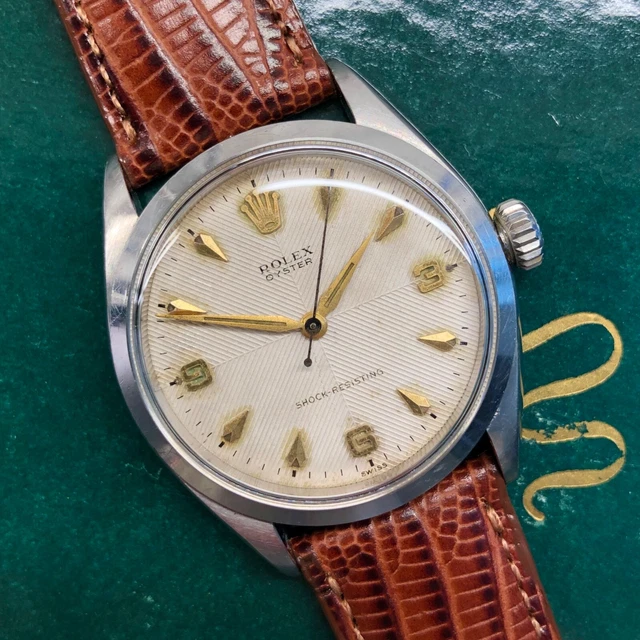 1956 Rolex Oyster Precision 6480 Chevron Dial Stainless Steel Vintage Wristwatch 1956 Rolex Oyster Precision 6480 Chevron Dial Stainless Steel Vintage Wristwatch