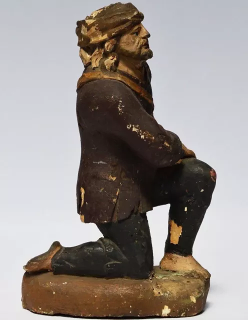 Große alte Krippenfigur Holzfigur H.28,5 cm Krippe Holz geschnitzt Hirte um 1830 3