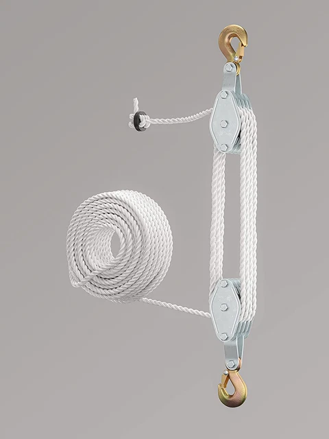 Sob Block and Tackle Pulley System for Lifting Heavy Objects - 4000LB Breaking S