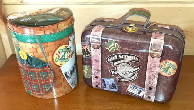 Girl Scout Collectible Tins 2012 Suitcase and Backpack Shaped