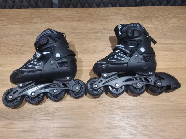 Wheelive Inline Roller Skates Black Childrens Size 3-6 Adjustable