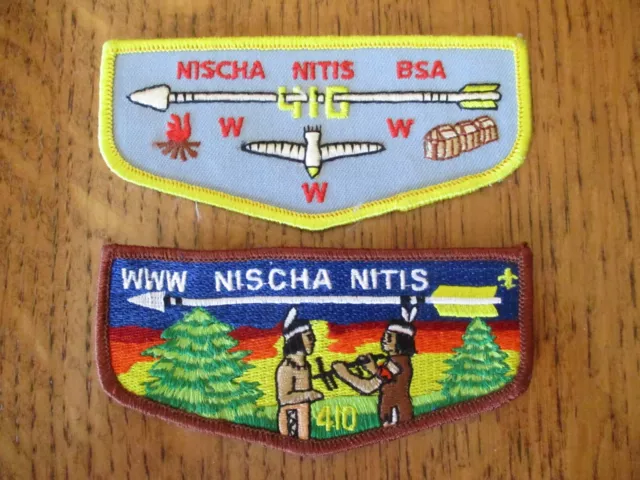 Boy Scout OA Nischa Nitis Lodge 410 F2 & S8? flaps Hiawatha Council, NY