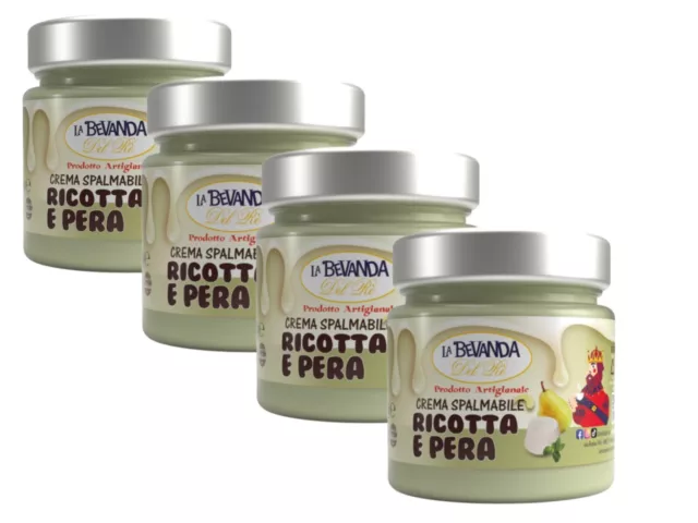 4 Creme Spalmabili Al Gusto Di Ricotta E Pera LA BEVANDA DEL RE