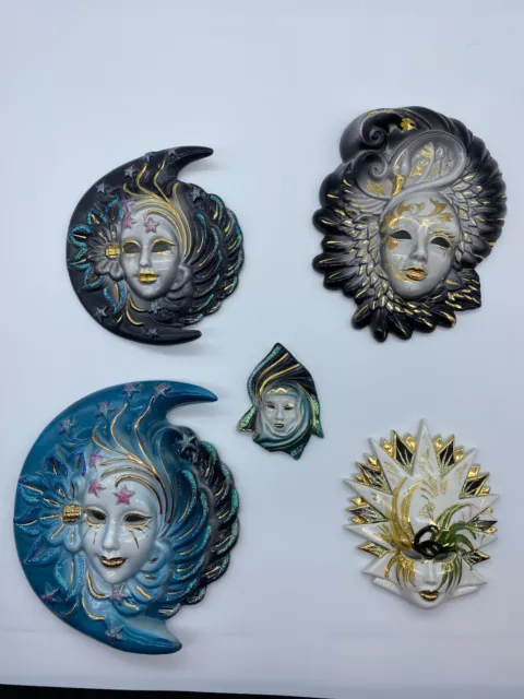 Venezianische Masken aus Porzellan 5-er Set