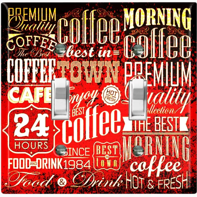 Metal Light Switch Cover Wall Plate For Kitchen Coffee Sign Cafe Diner COF033