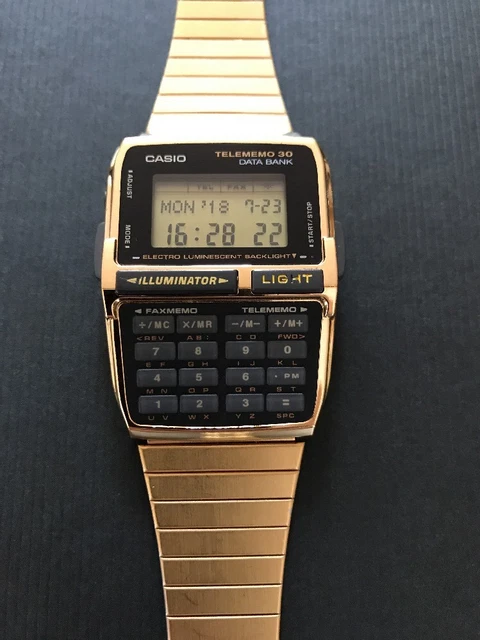 RARE CASIO DATA Bank Telememo 30 DBC-300 Polished Gold Colour