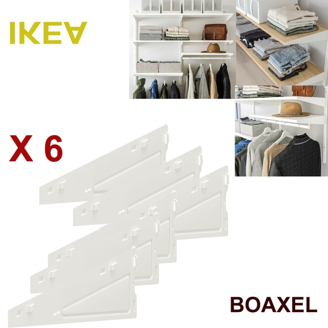 NEW SET OF 6 - Ikea BOAXEL Bracket for Shelf, White 15 3/4 " 604.487.33 - NEW