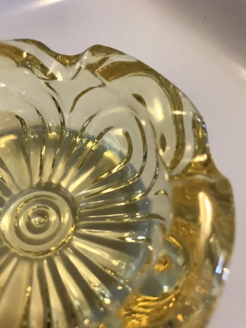 Vintage Cambridge Glass Caprice Yellow  Small 3" Individual Ashtray flower Mint