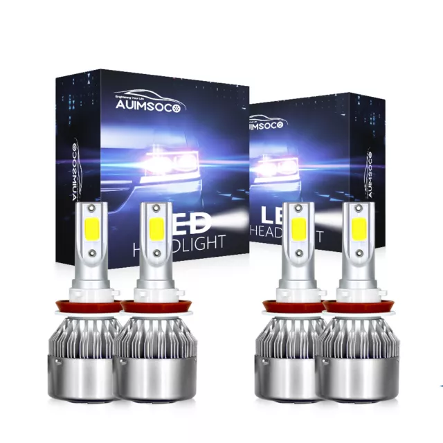 4x H11 H8 LED Headlight Bulbs High Low Beam Kit For Can-Am Defender HD5 HD8 HD10