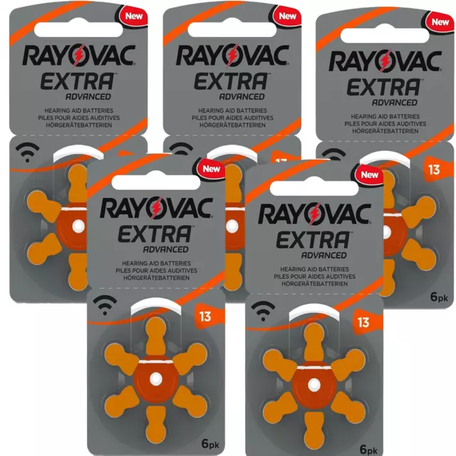 5 x 6 (30) Rayovac Auditifs 13 Extra Advanced 1,45V 310mAh 13AU-6XEMF