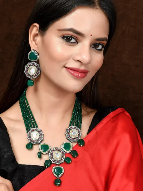 Bollywood Stil Kundan Halskette Kundan Hochzeit Indisch Fashion Jewelry Satz