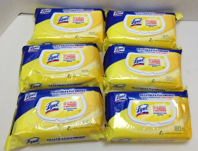 Lysol Disinfecting Handi-Pack Wipes, Lemon and Lime Blossom, 480 Count