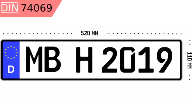 Fahrradträger Kennzeichen, 520 x 110 mm