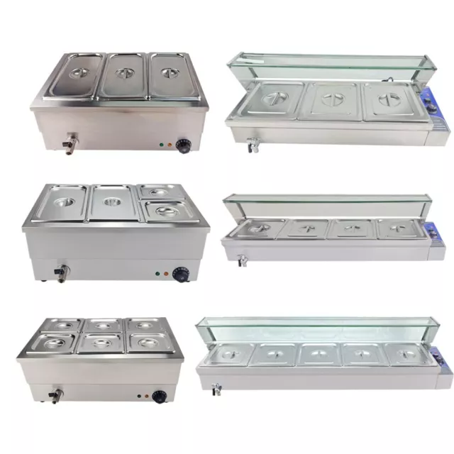 2/3/4/5/6 Pots Electric Bain Marie Commercial Wet Well Heat Food Warmer GN Pan
