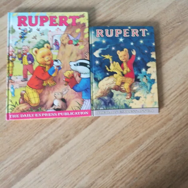 Vintage Rupert The Bear Annuals 1979 and 1980 GC Unclipped