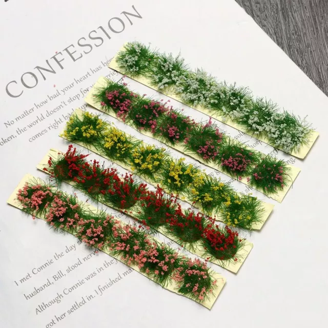 Self-Adhesive Static Grass Tufts Miniature Scenery Mixed Wildflowers DIY-Crafts