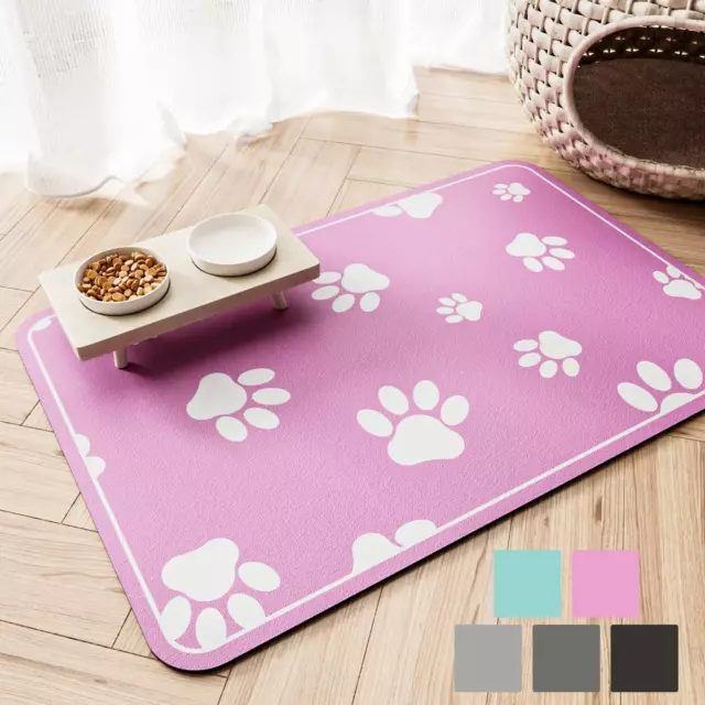 Pet Feeding Mat Absorbent Dog Food Mat No Stains Waterproof Dog Mat for Food and
