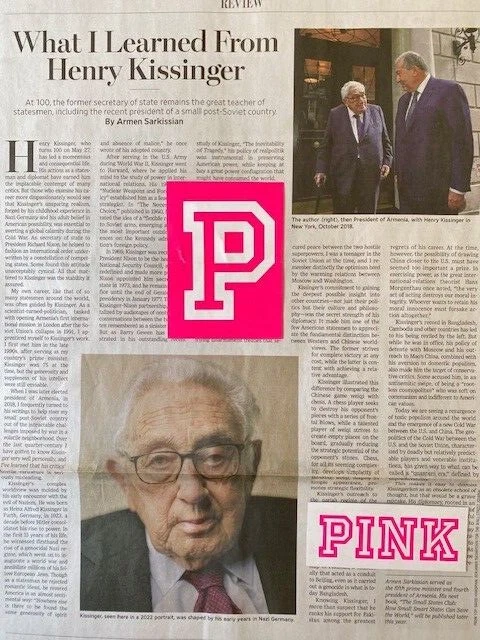 Henry Kissinger By Armen Sarkissian Armenia The Wall Street Journal Article Wsj;