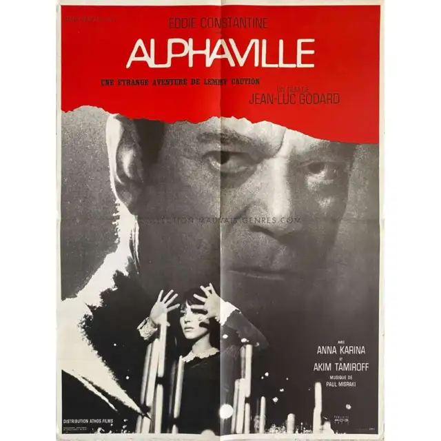 ALPHAVILLE Affiche de cinéma  - 60x80 cm. - 1965 - Anna Karina, Jean-Luc Godard
