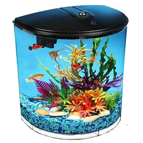 Koller Products 3.5-Gallon Aquarium with Power Filter, LED Lighting and 1-Yea...