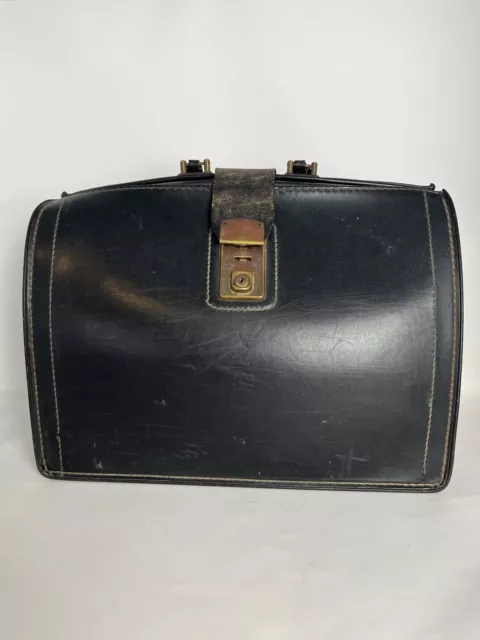 Vintage Antique Leather Drs Doctors Medical Bag Tote Medical