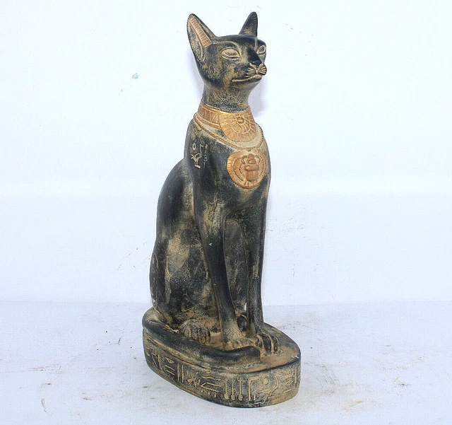 GRAN RARO ANTIGUO EGIPCIO ANTIGUO FARAÓNICO Cat Bast Bastet Estatua (EGYCOM)