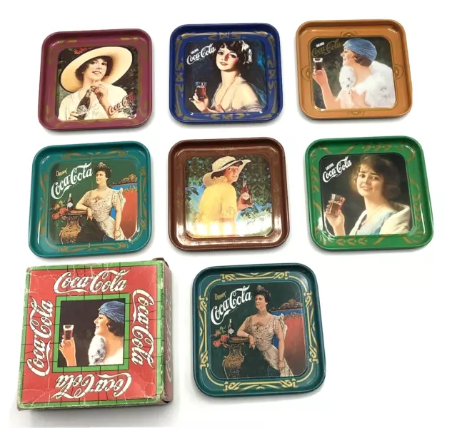 Coca-Cola Italia Sottobicchieri 1977  Anniversario 50 anni Set 7 pezzi 10,5X10,5