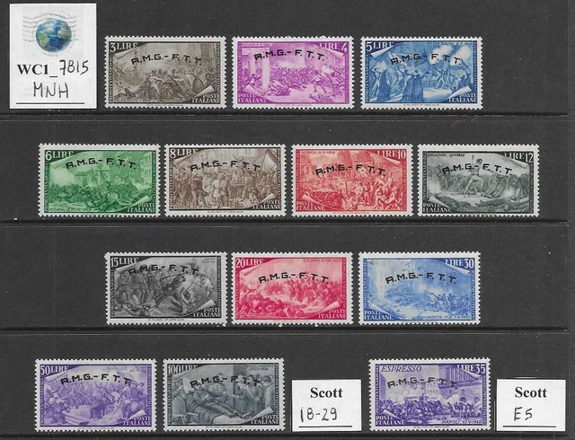 WC1_7815. TRIESTE FTT. 1948 RISORGIMENTO set. Scott 1-17, E5. MNH