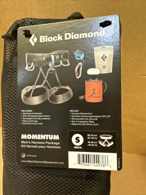 Black Diamond Momentum Herren Geschirrpaket inkl. Kreide Tasche Karabiner - Größe S 2