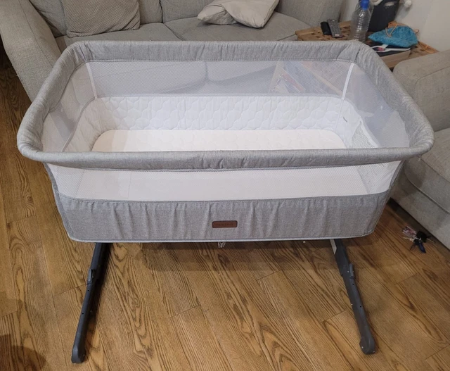 NESTED COZI SLEEPER Bedside Crib / Next To Me Cot In Grey £55.00