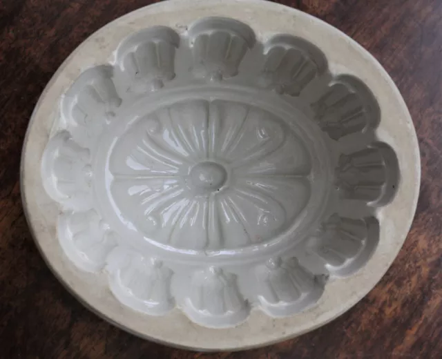 Impressive Victorian Stoneware Pottery Jelly Mould with Geometric design