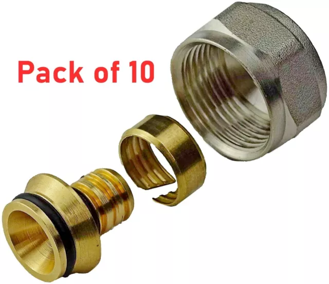 Pack of 10 x Polypipe 15mm Union Nut Eurocone Adapter TFH.U.15 (D799)