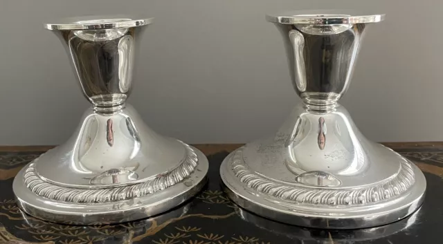 PAIR Newport Sterling Weighted Candle Holders 12213