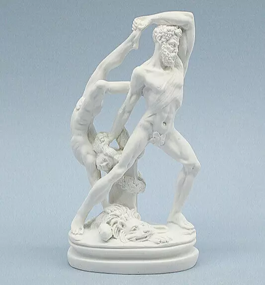 Hercules and Lichas Statue Ancient Greek Handmade Marble Cast Sculpture