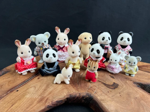 Sylvanian Families Calico Critters Lot of 13 Panda Koala Kitten Bunny