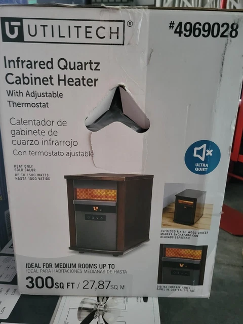 UTILITECH ELECTRIC SPACE heater 1500-Watt Uv and Infrared Cabinet Indoor  $69.00 - PicClick