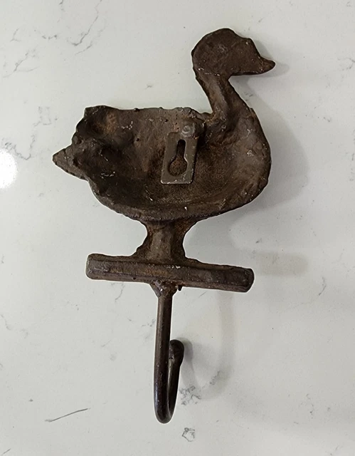 Cast Iron Garden DUCK Coat Wall Hook Rack Towel FOWL Mallard 6