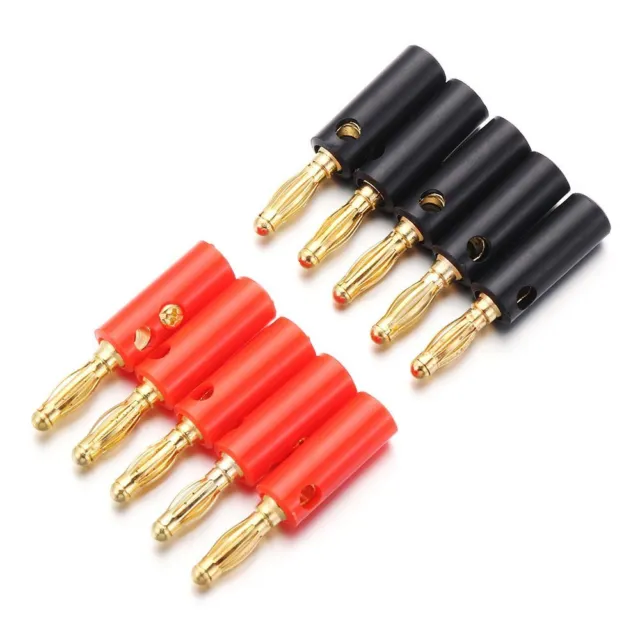 Gold Plated Adapter Wire Cable Connector Audio Jack Speaker Plugs Banana Plugs