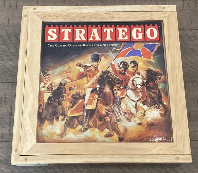 STRATEGO Board Game in Wooden Box Wood Case Nostalgia Edition Milton Bradley