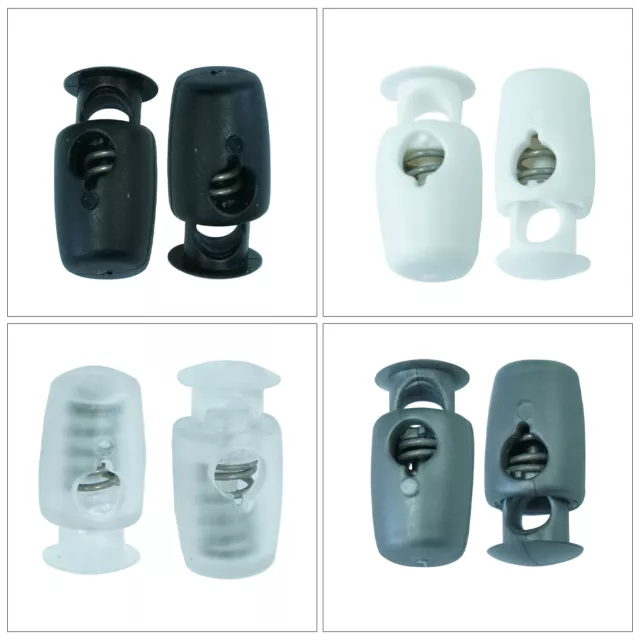 Plastique Cordon Serrures Se Termine Ressort Stop Bouton Bouchons Corde Lacets