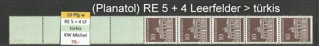 RM Brandenburger Tor 10 Pfg Planatol MiNr. 506w R RE 5 + 4 LF türkis postfrisch