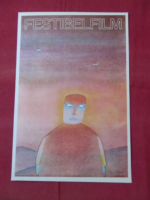 Affiche Gravure Lithographiée Jean-Michel FOLON Festibelfilm 1975