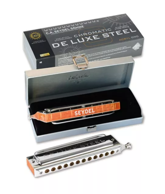 C.A. SEYDEL 54480 DE LUXE STEEL Chromatic Solo Stimmung Mundharmonika